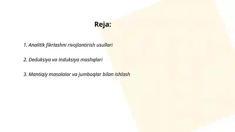 Mantiqif fikirlashni rivojlantirish usullari 2