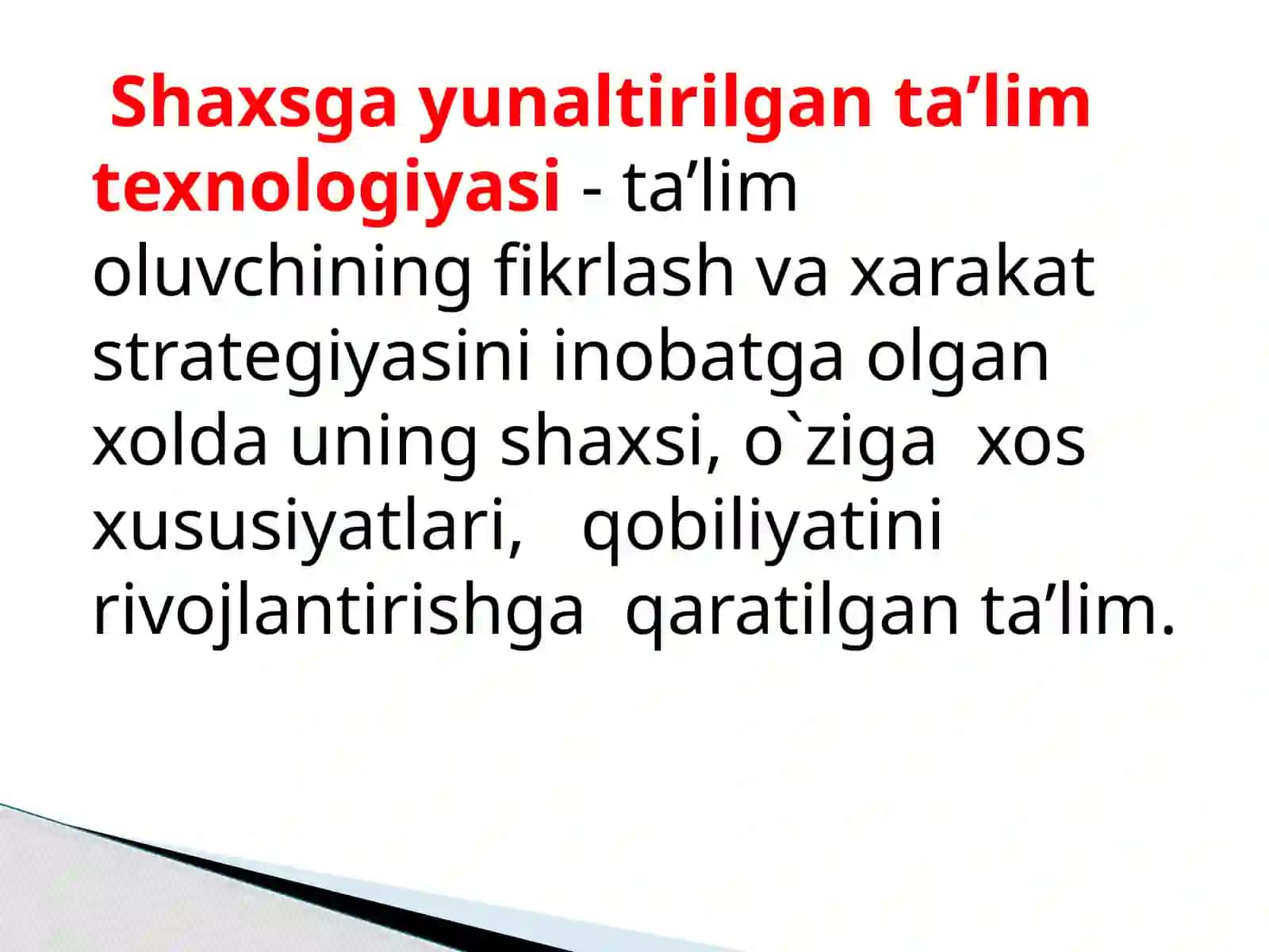 Shaxsga yо‘naltirilgan pedagogik texnologiyalardan foydalanish 2