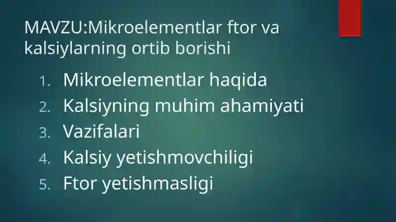 Mikroelementlar haqida 2