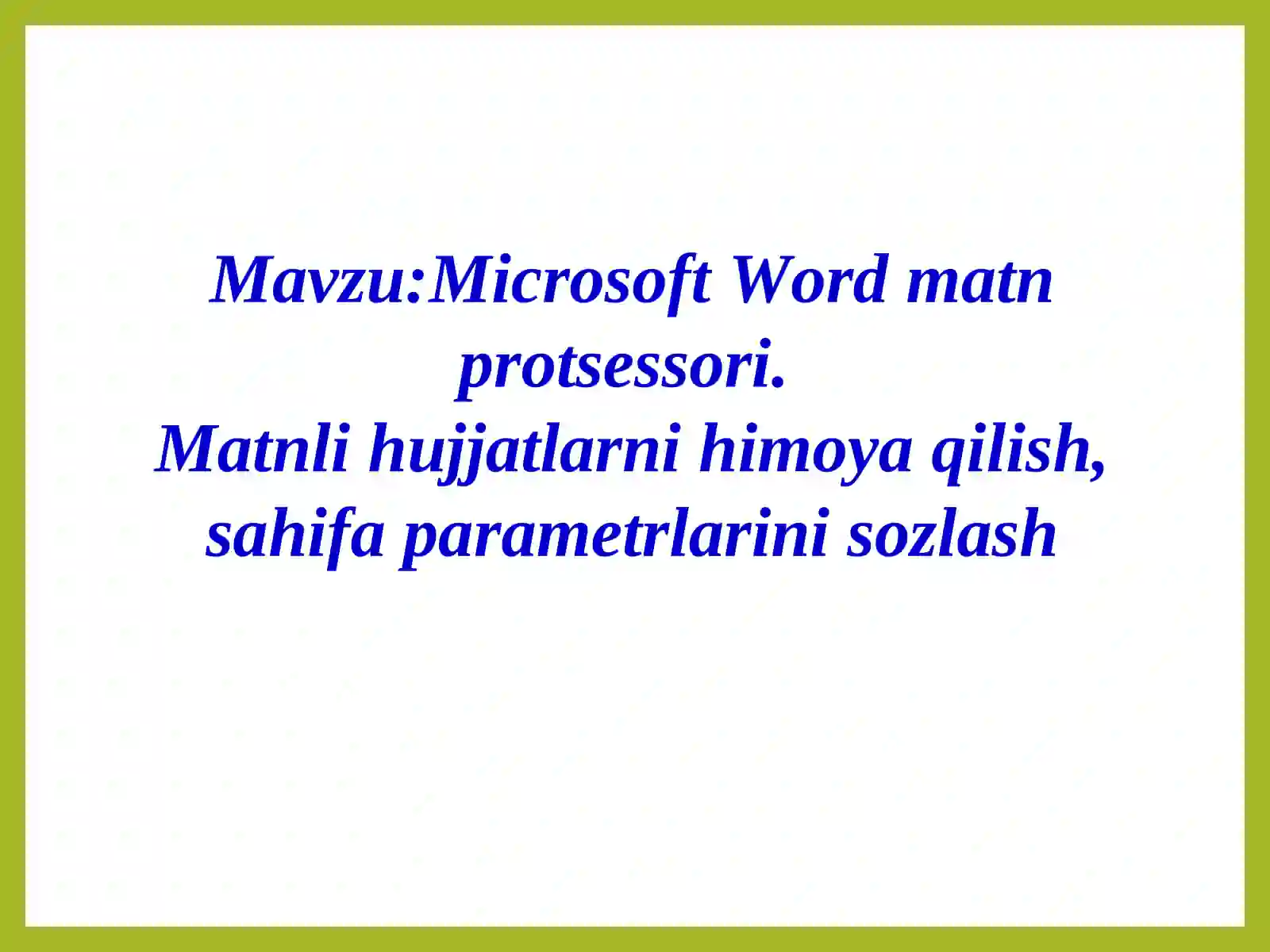 Microsoft Word matn protsessori 2