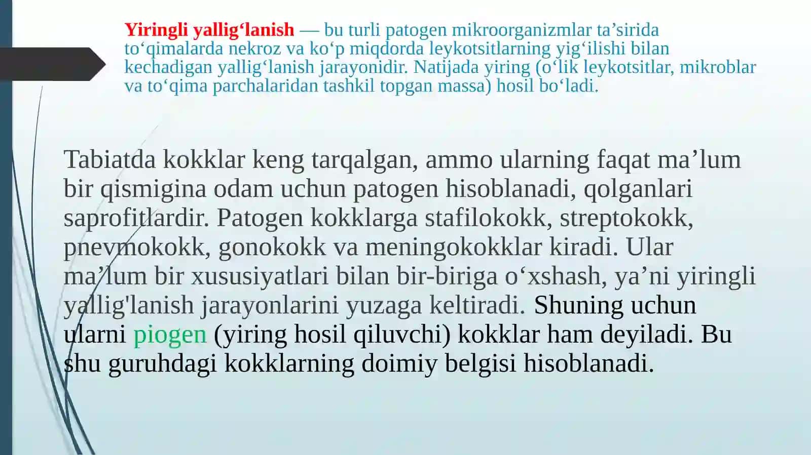 Yiringli yalig‘lanish kasaliklarni keltirib chiqaruvchi mikroorganizmlar 2