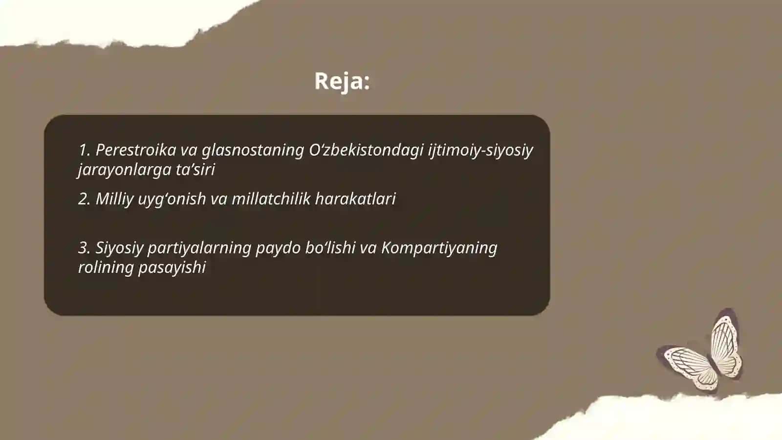 Mustaqillikka erishish arafasida Oʻzbekistondagi ijtimoiy siyosiy jarayonlar 2