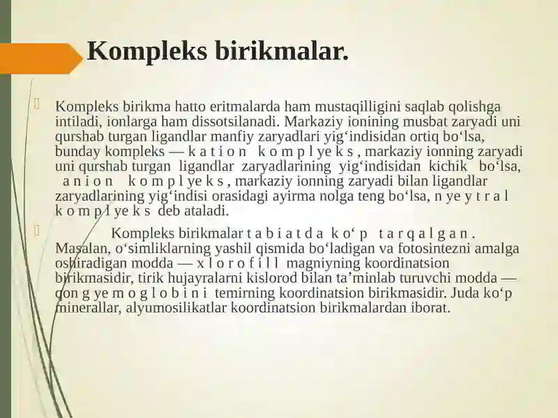 Kompleks birikmalar 2