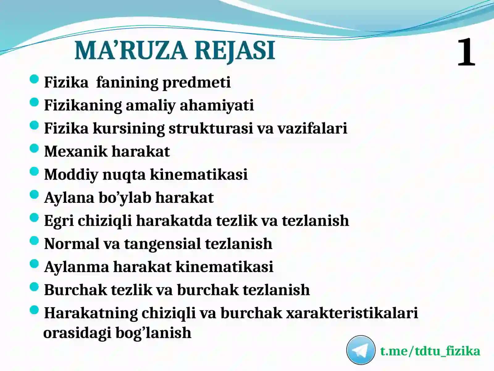 Fizikafanigakirish.Fizikafaniningpredmeti.Kinematikaasoslari 2