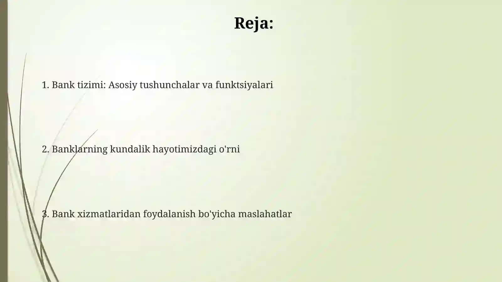 Bank tizmi va uning fuqorolar hayotidagi oʻrni 2