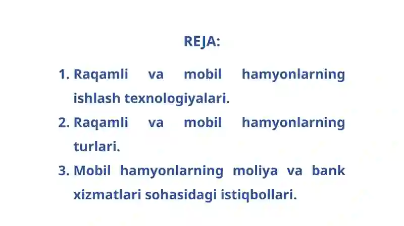 Raqamli va Mobil Hamyonlar 2