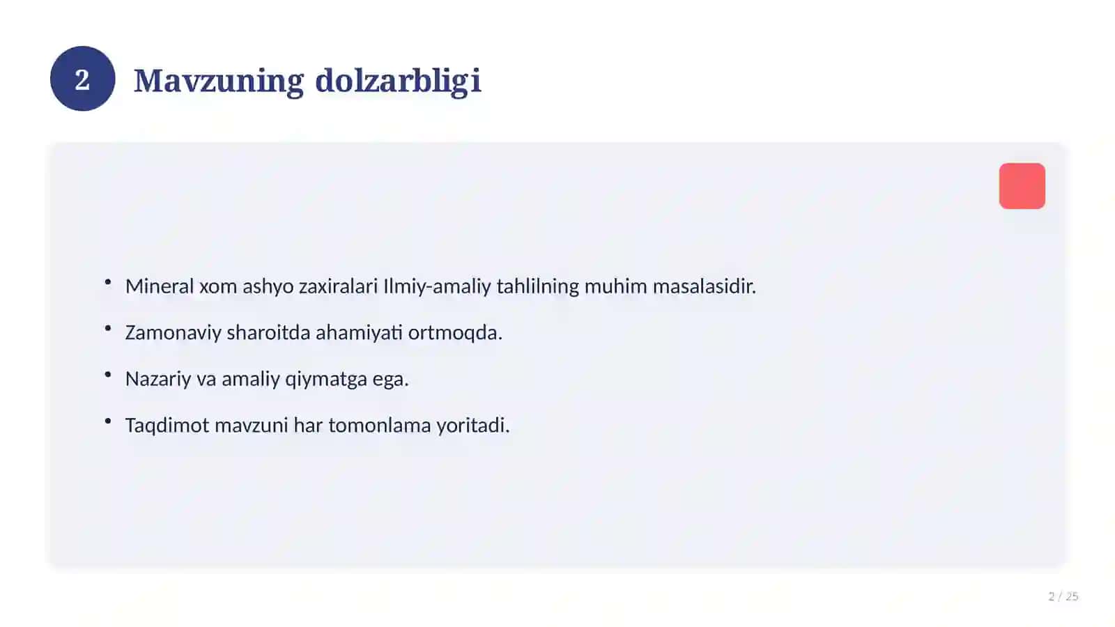 Mineral xom ashyo zaxiralari Ilmiy-amaliy tahlil 2