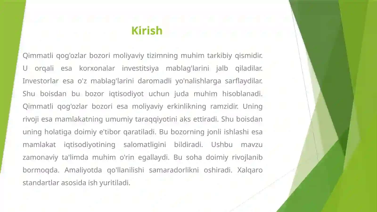 QIMMATLI QOG'OZLAR BOZORI VA UNING FAOLIYATI 2