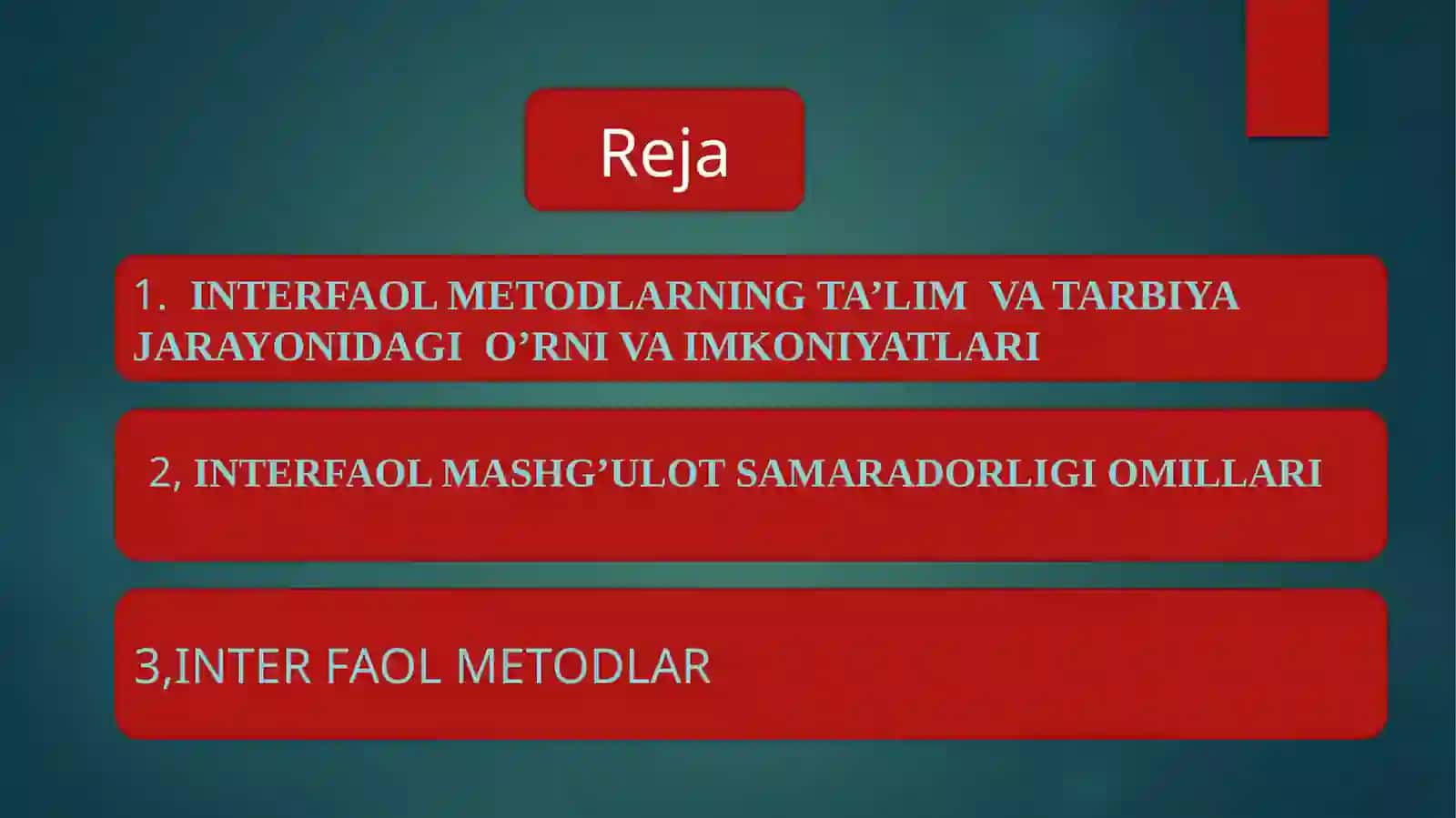 INTERFAOL METODLAR 2