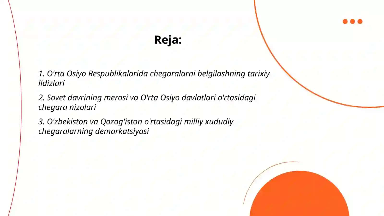 O'rta Osiyo Respublikalarida milliy xududiy chegaralanish 2