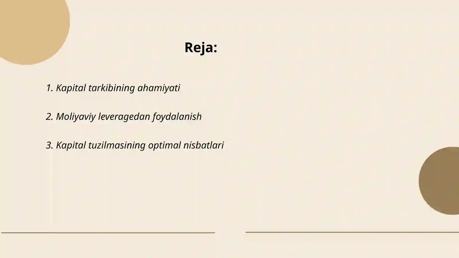 Kapital tarkibi va divident siyosati 2