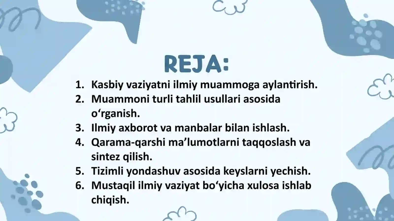Kasbiy faoliyatda muammolarni tahlil va sintez asosida hal qilish 2