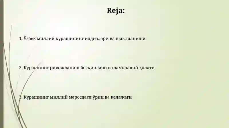 Oʻzbekiston miliy kurashini tarixi 2