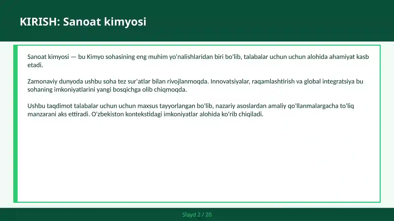 Sanoat Kimyosi 2