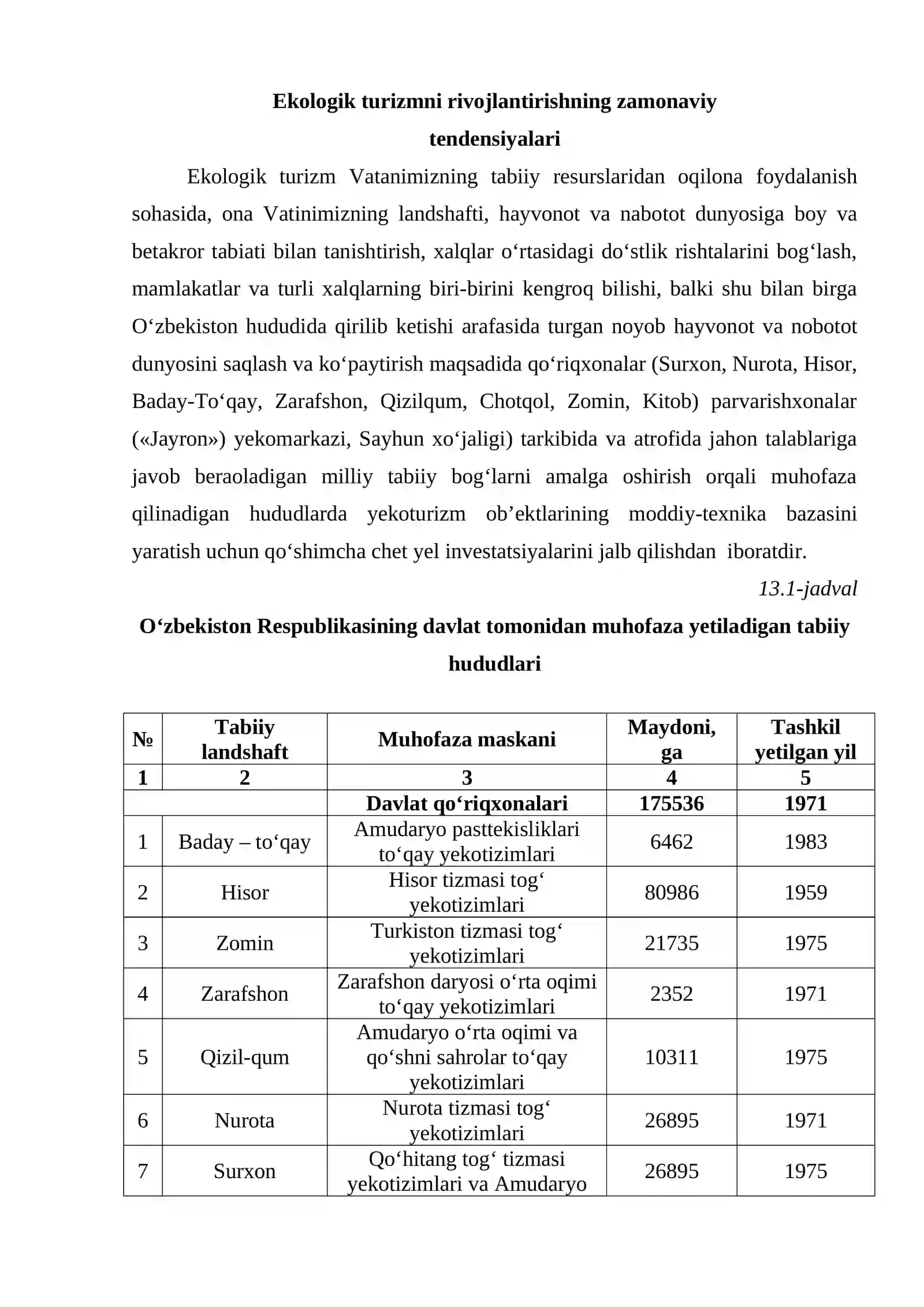 Ekologik turizmni rivojlantirishning zamonaviy tendensiyalari 2