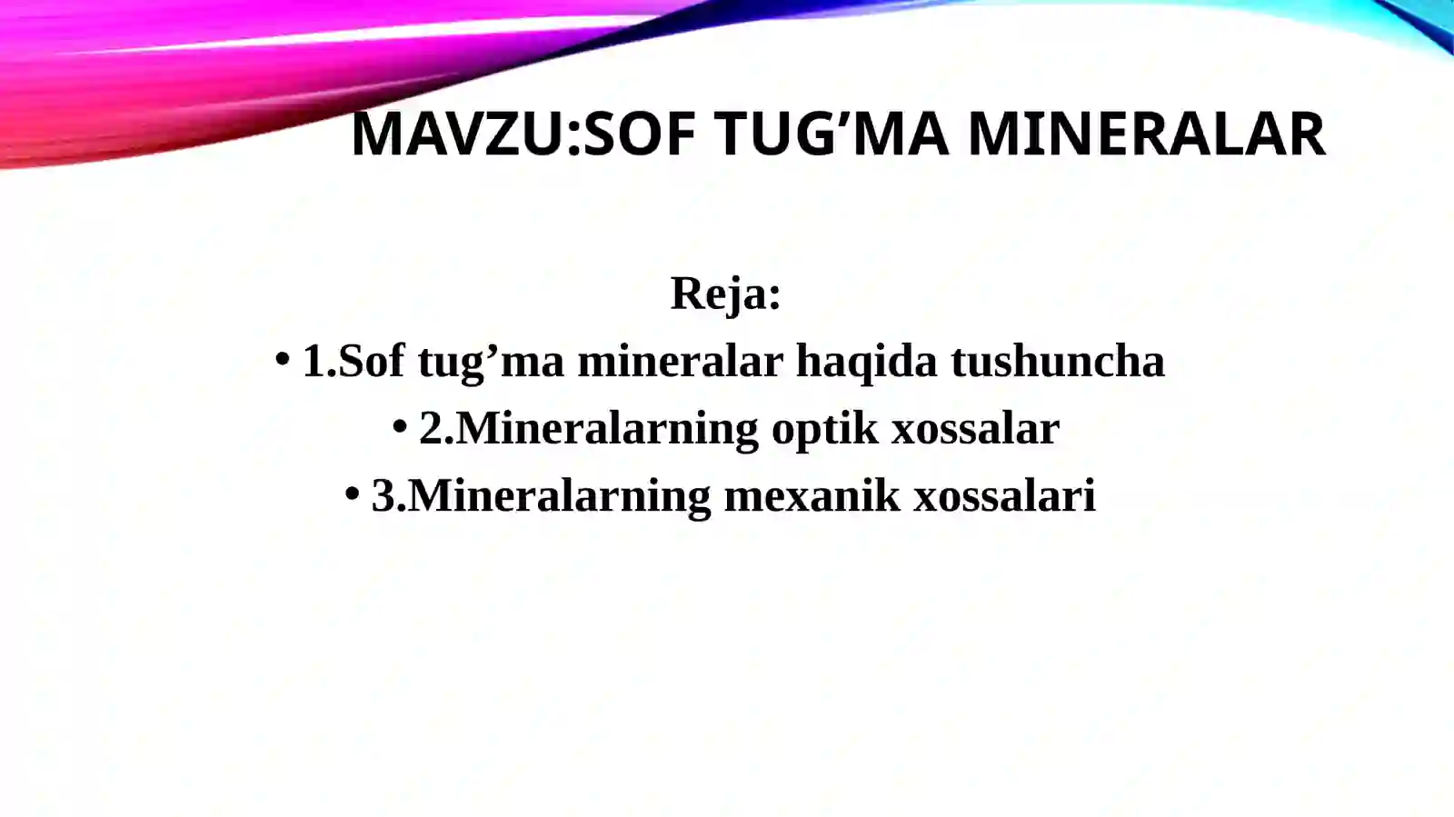 SOF TUG’MA MINERALAR 2