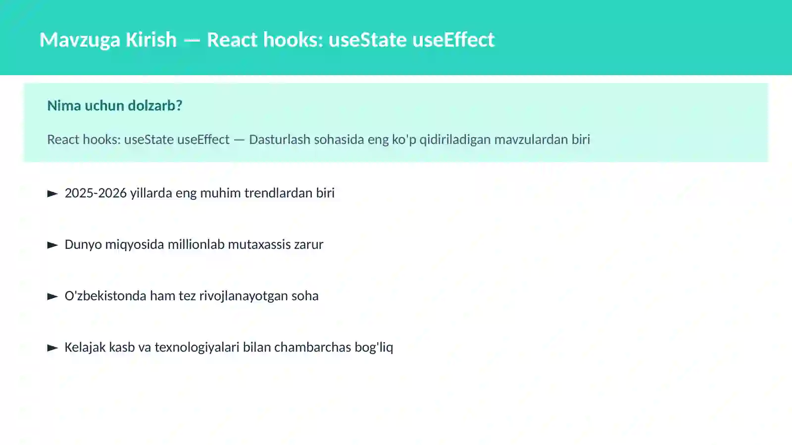 React hooks: useState useEffect 2
