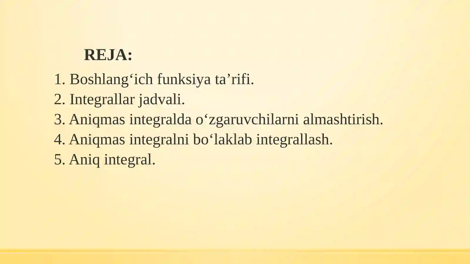 Integral va uning tatbiqlarini o'rgatish metodikasi 2