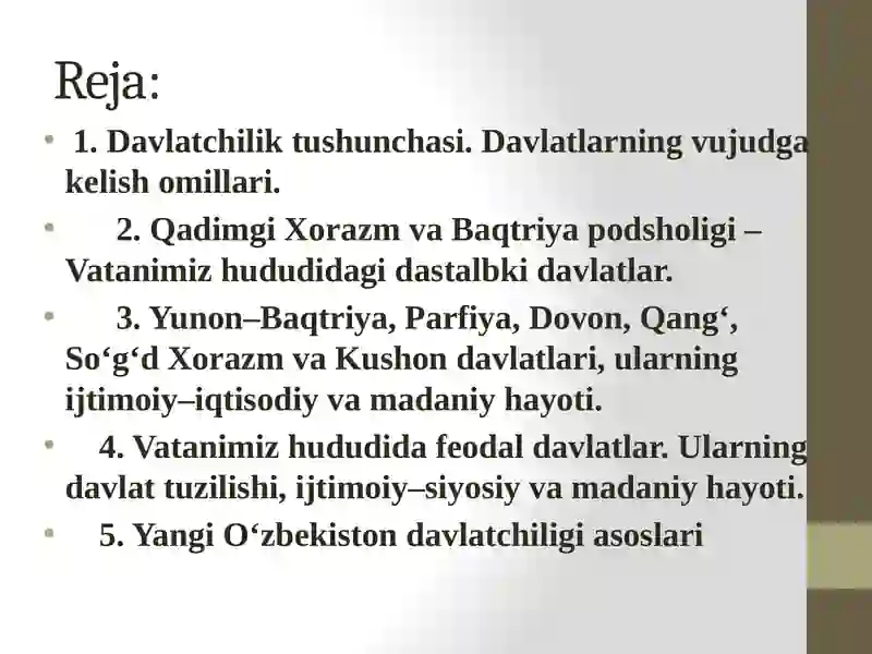 O‘zbekistonning davlatchilik tarixi 2