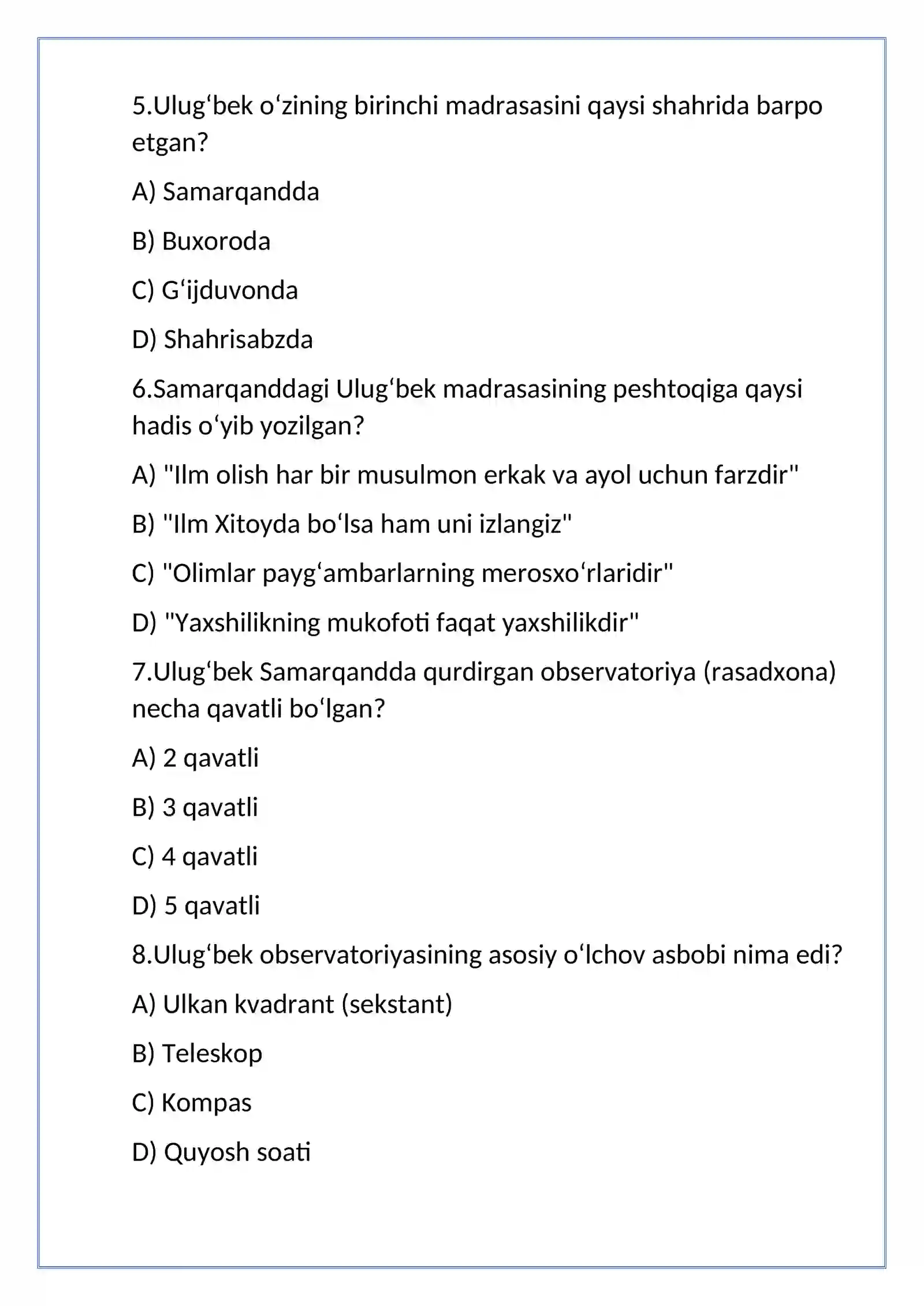 Mirzo Ulug'bek 2