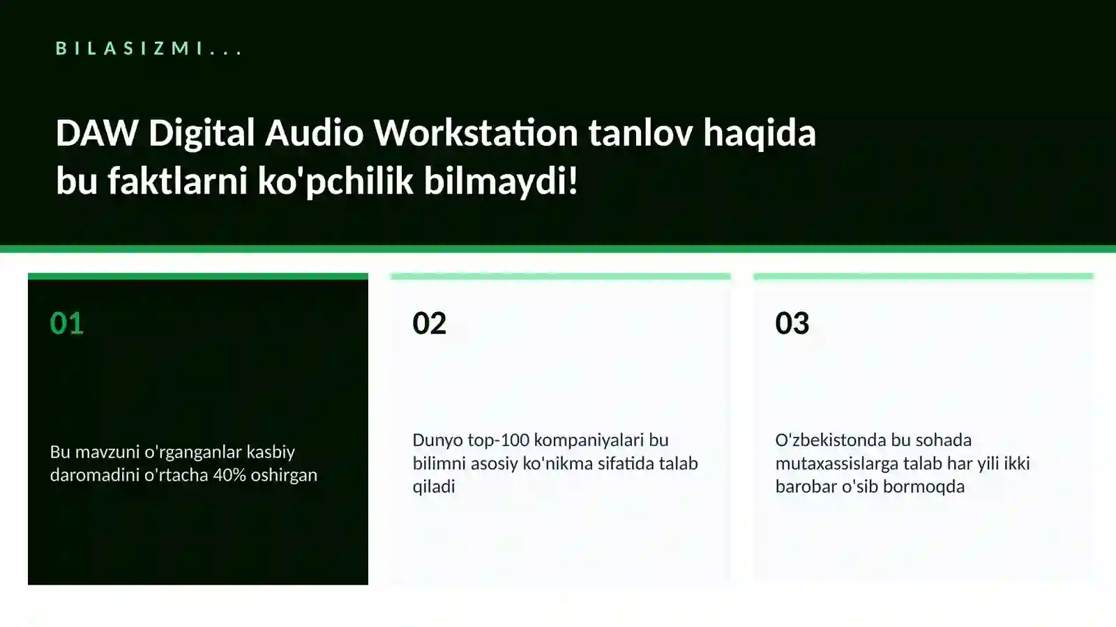 DAW Digital Audio Workstation tanlov 2
