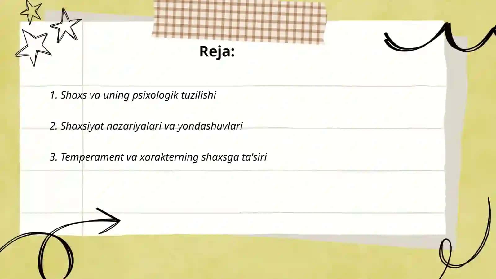 Shaxs psixologiyasi mavzu 2