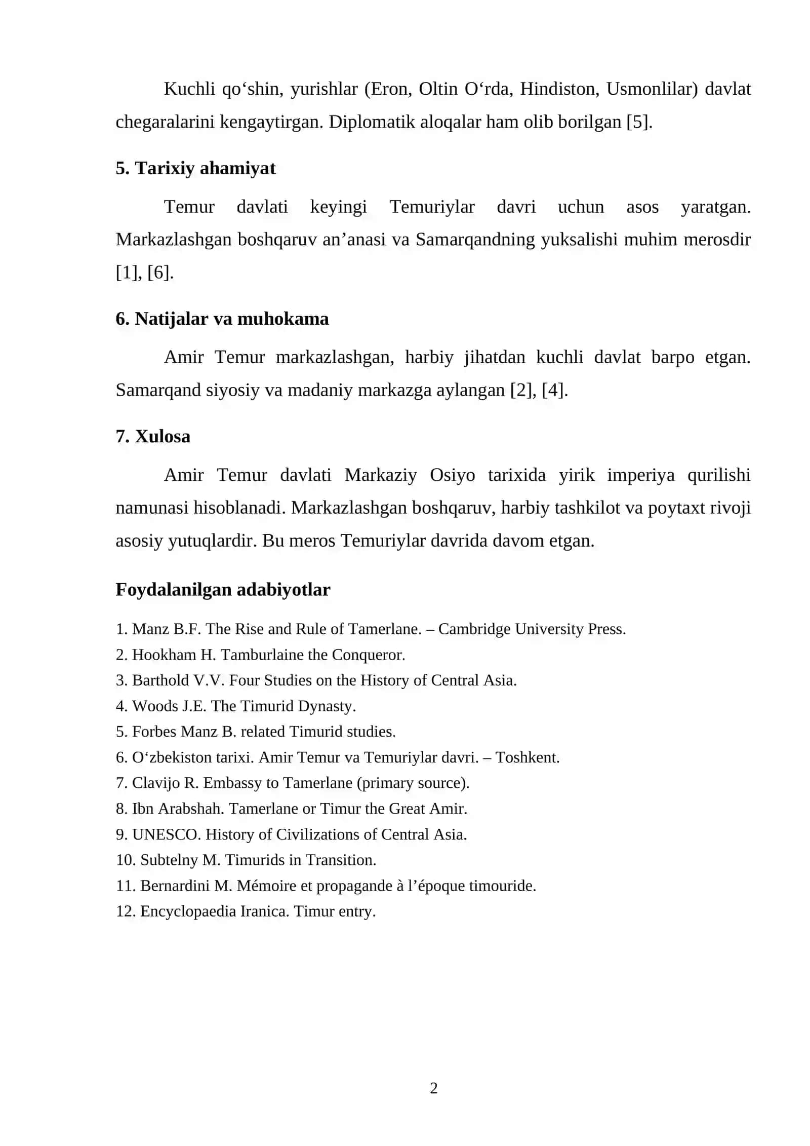AMIR TEMUR DAVLATINING TASHKIL TOPISHI VA MARKAZLASHGAN DAVLAT BOSHQARUVI 2