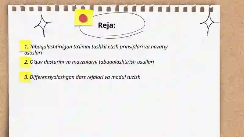 Tabaqalashtirilgan taʼlimni tashkil etish 2