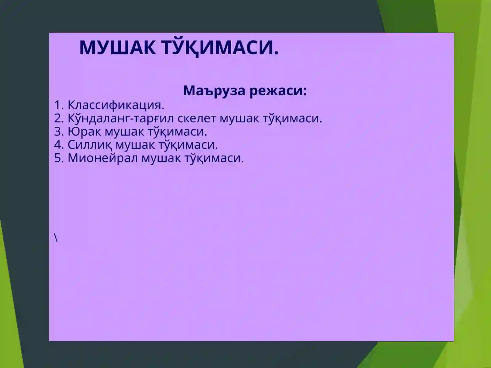 Мушак тўқимаси 2