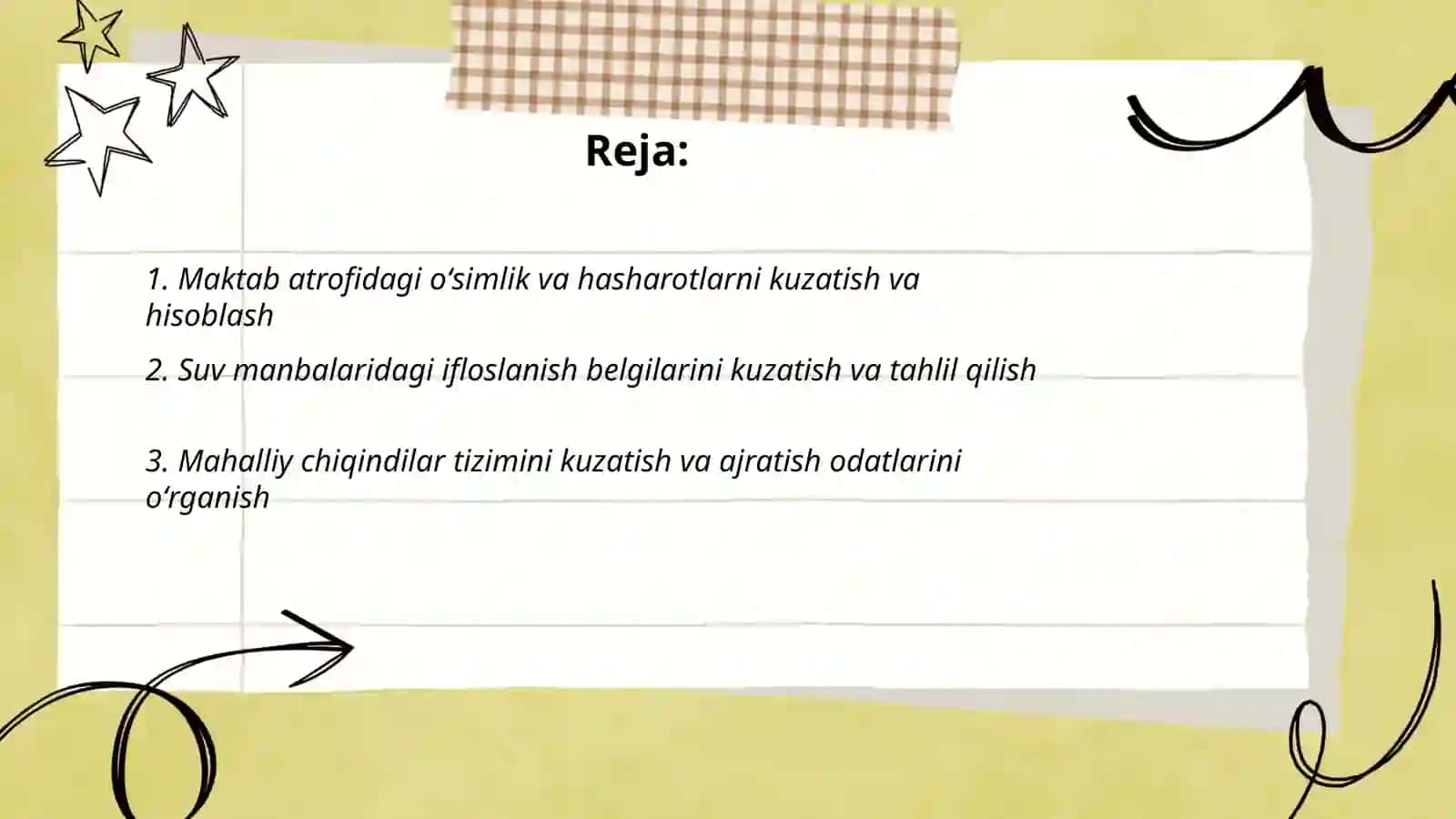 Ekologik madaniyatni shakllantirishda oʻqituvchi kuzatishga yoʻnaltirilgan topshiriqlar 2