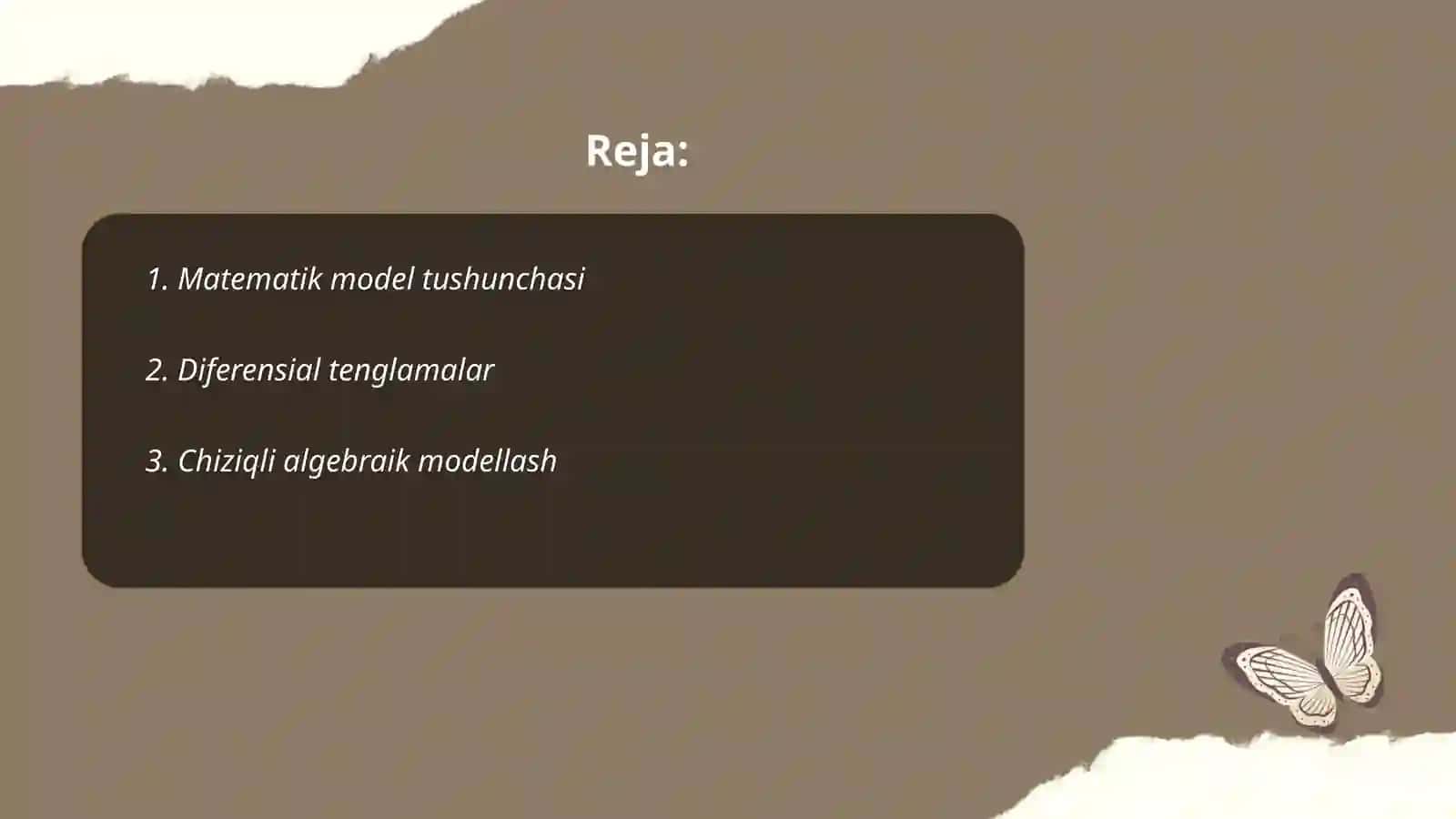 MATEMATIK MODELNI QURISH METODLARI 2