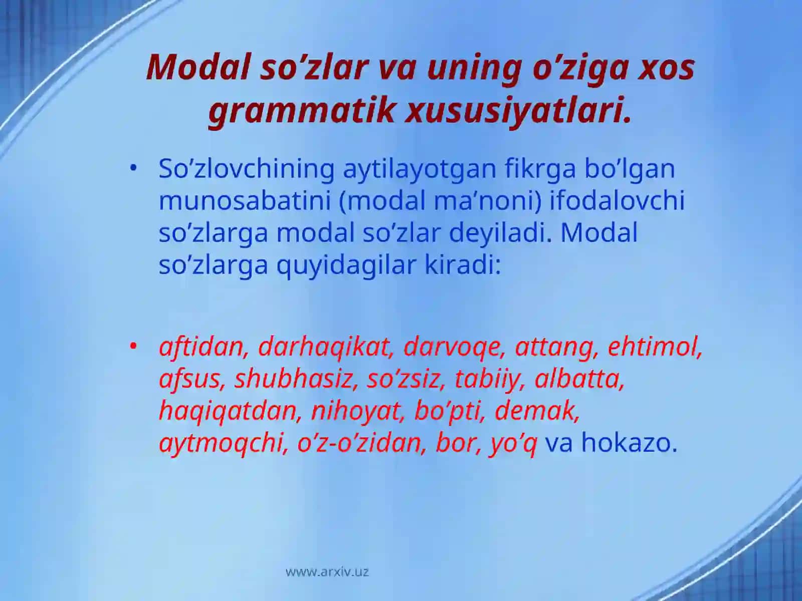 Modal so’zlar 2