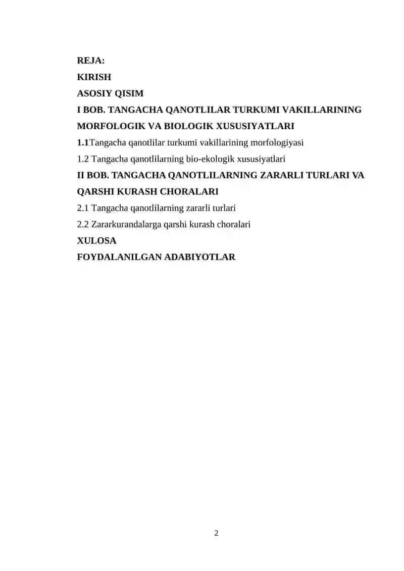 Tangacha qanotlilar turkumi vakillari va ularning zararli turlari 2