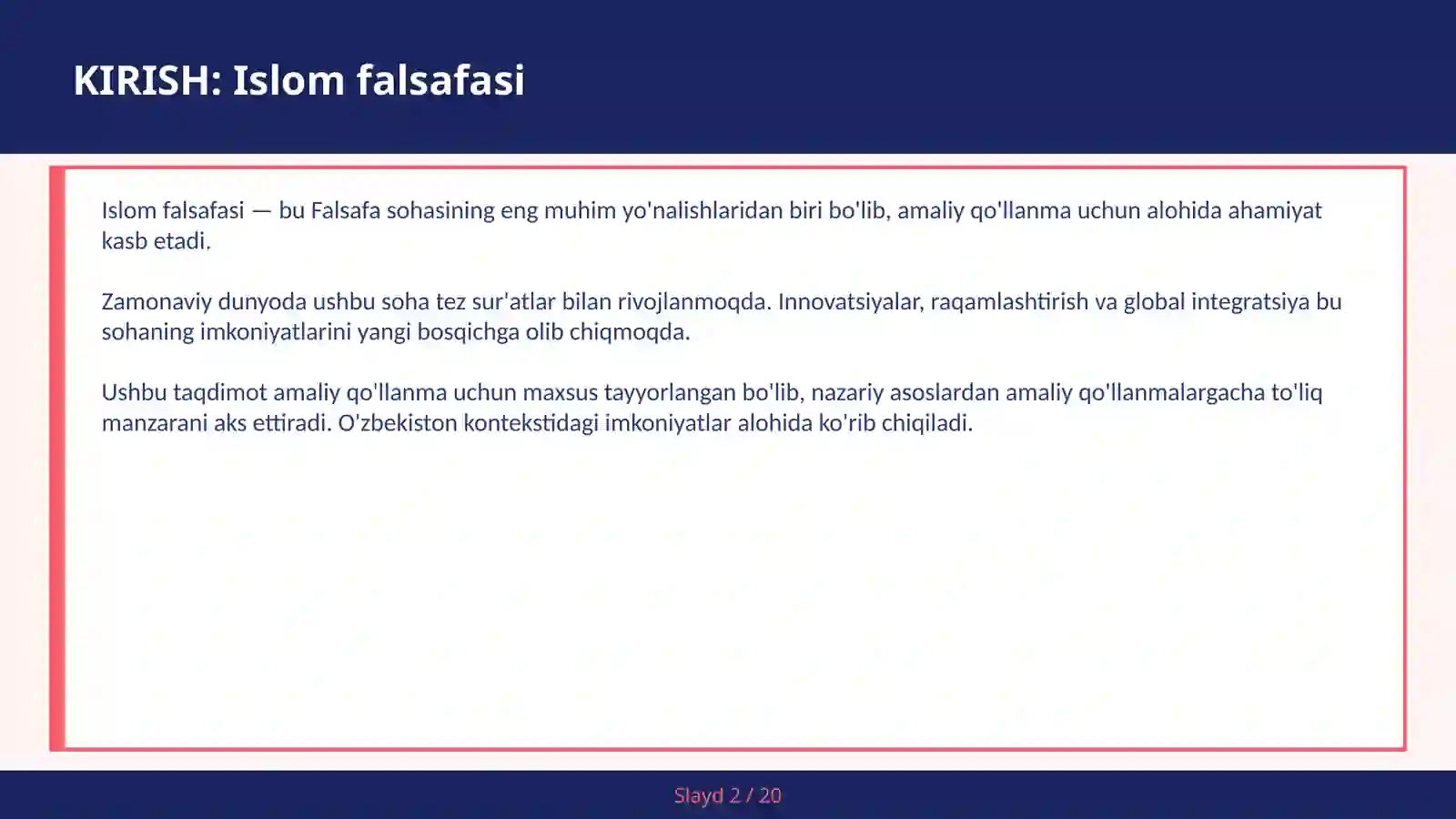Islom Falsafasi 2