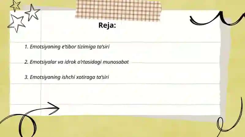 Emotsiyaning bilish jarayonlariga ta'sir etuvchi funksiyalari 2