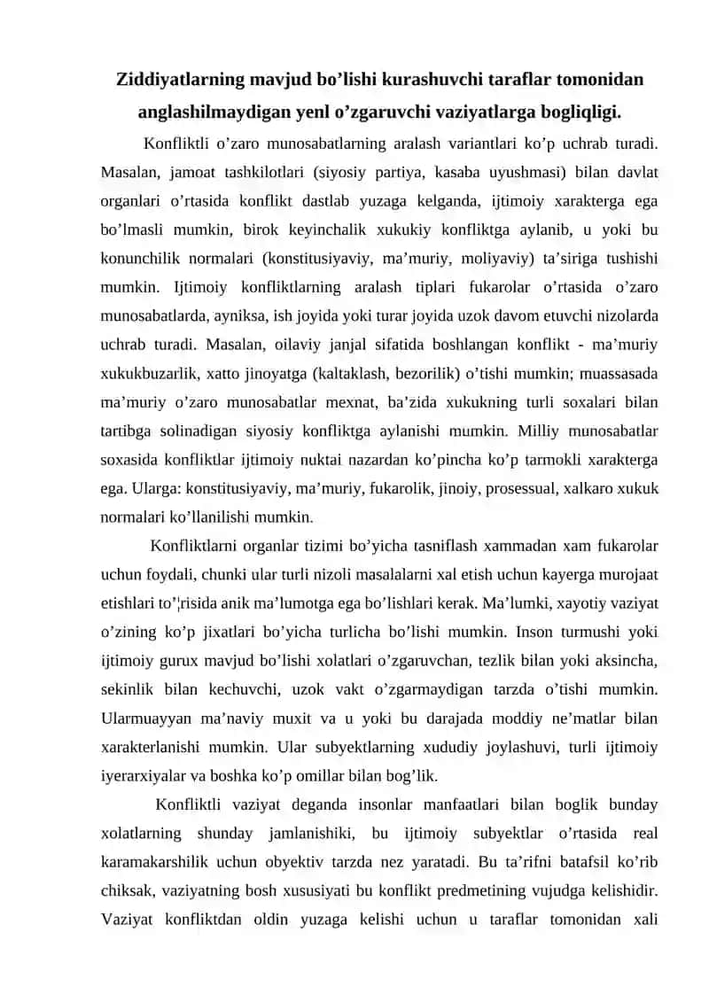 Ziddiyatlar mavjud bo'lishi va turli usullari 2