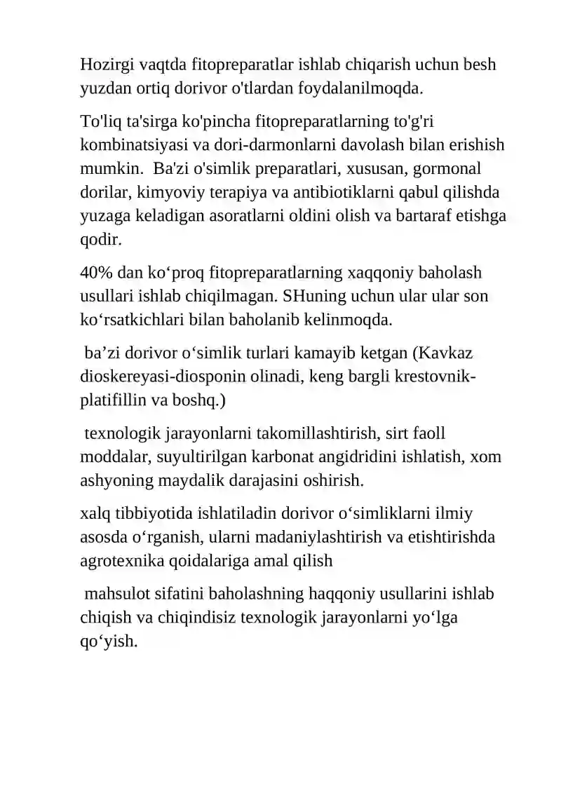 Fitopreparatlar va ularning qo’llanishi 2