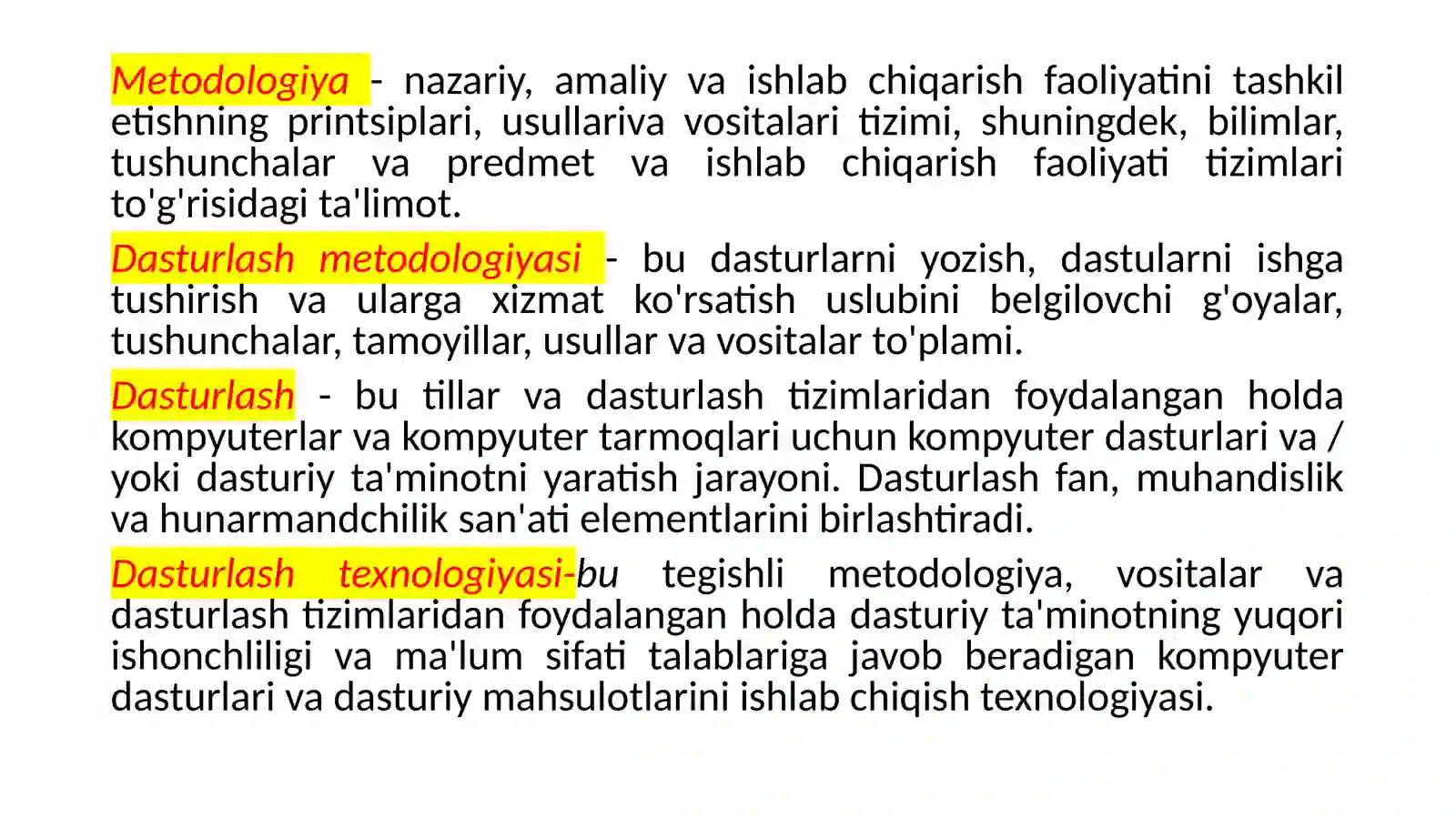 Dasturlash uslublari va paradigmalari 2