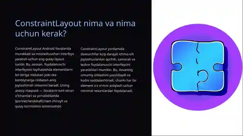 ConstraintLayout Android Studioda 2