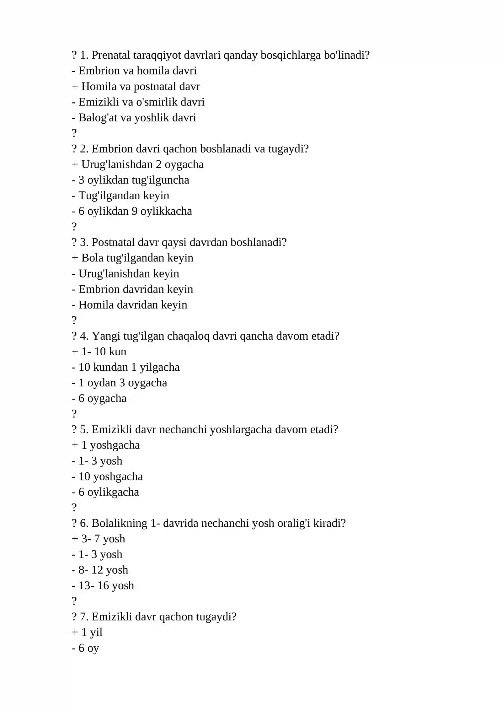 ANATOMIYA TEST SAVOLLARI 2