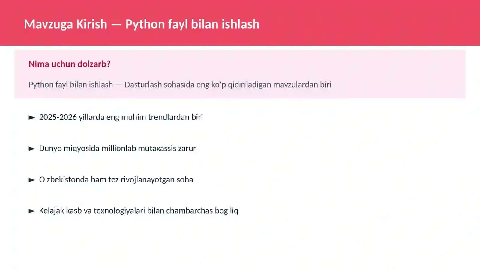 PYTHON DASTURLASH 2