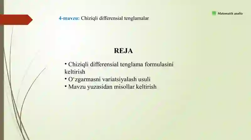 Chiziqli Differensial Tenglamalar 2