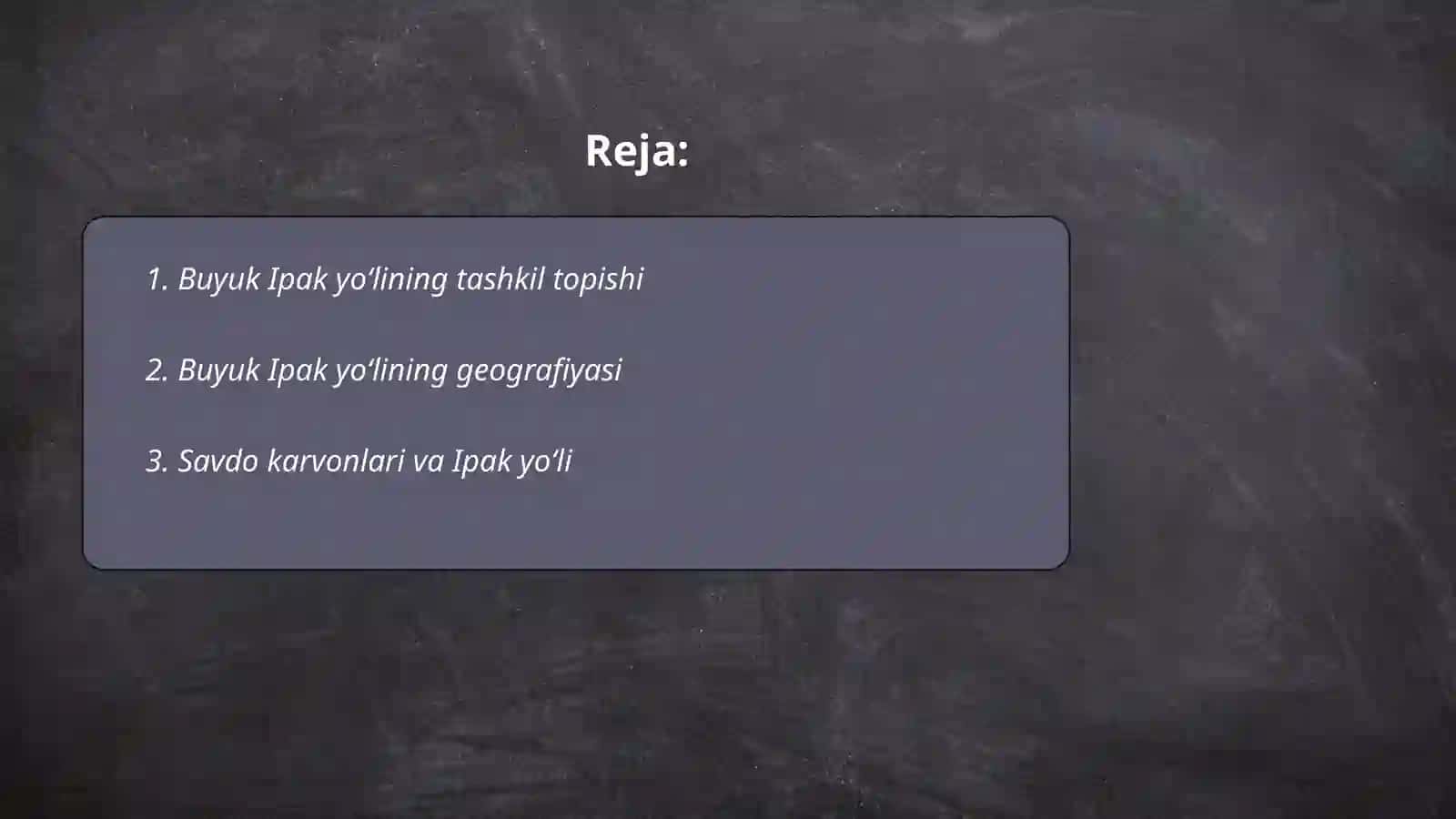 Buyuk ipak yo'li haqida slayd tayyorlash kerak, tarix fani uchun 2