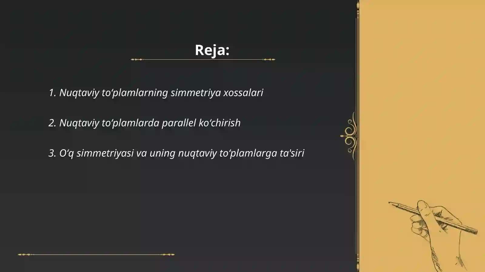 Nuqtaviy toʻplamlarni topishga doir geometrik masalalar 2