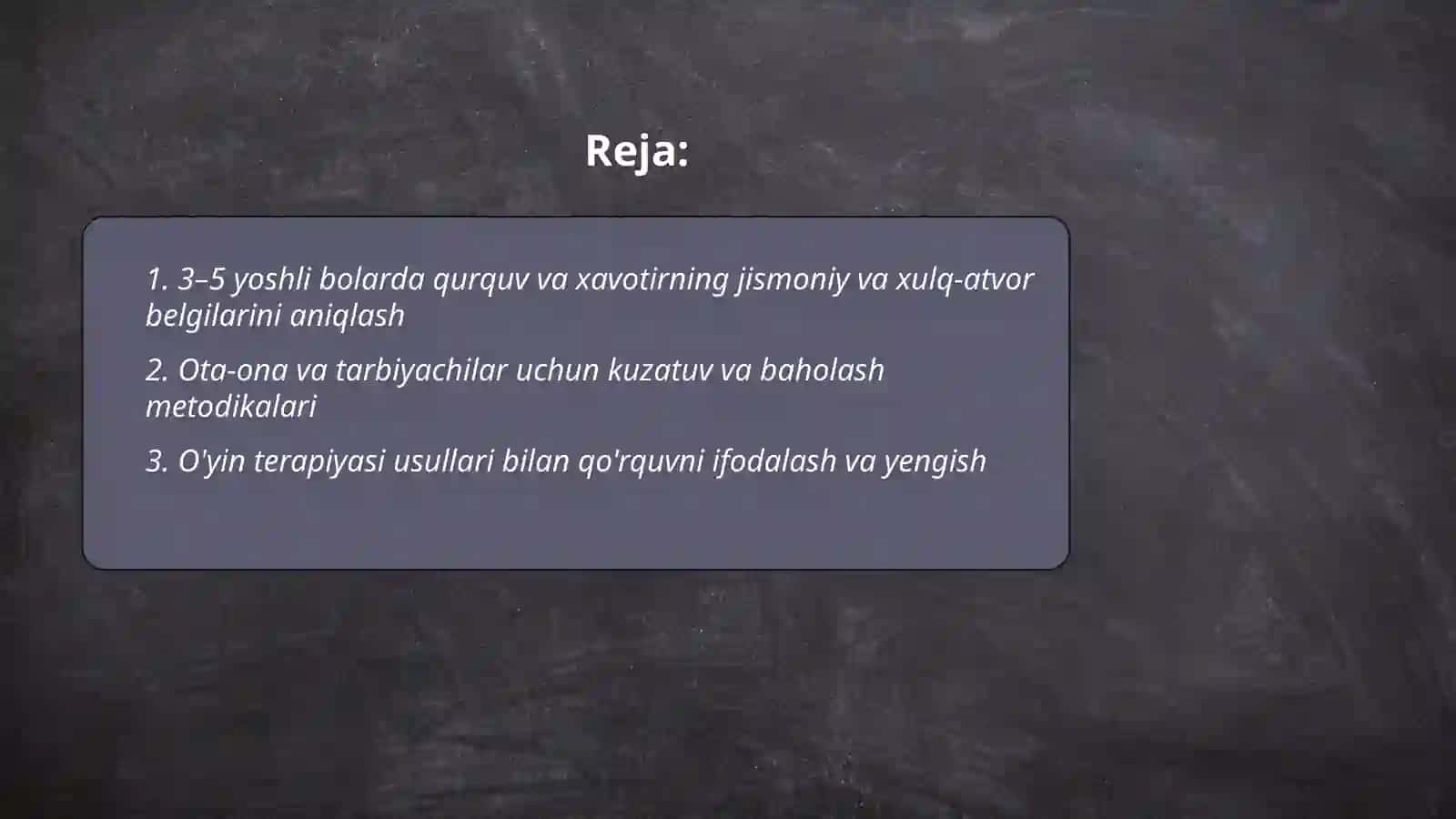 3-5 yoshli bolalarda qurquv va xavotir holatlarini kuzatish va bartaraf etishda psixologik texnikalar 2