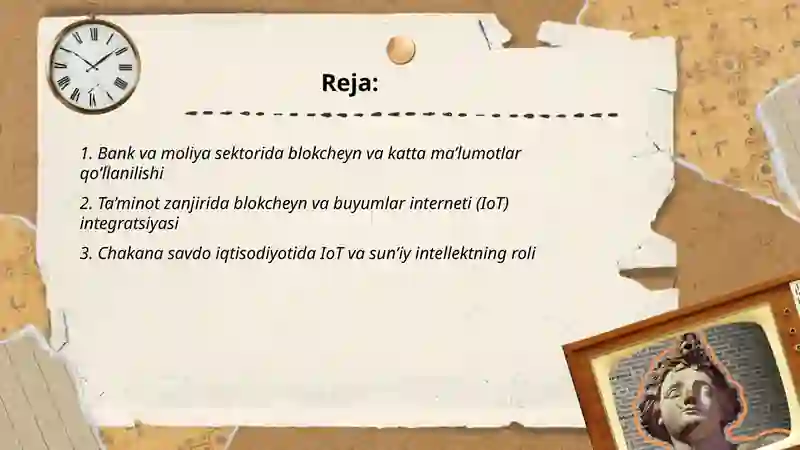 Bank va moliya sektorida blokcheyn va katta ma’lumotlar qo‘llanilishi 2