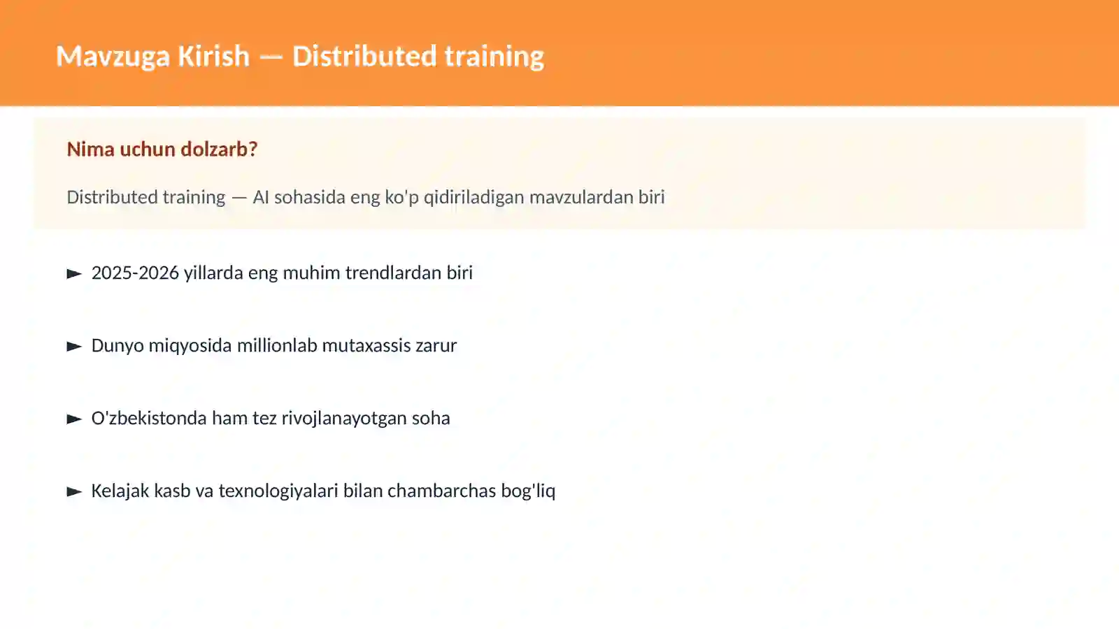 Distributed training 2