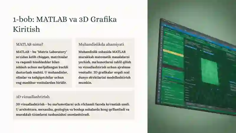 MATLABda 3D Vizuallashtirish 2