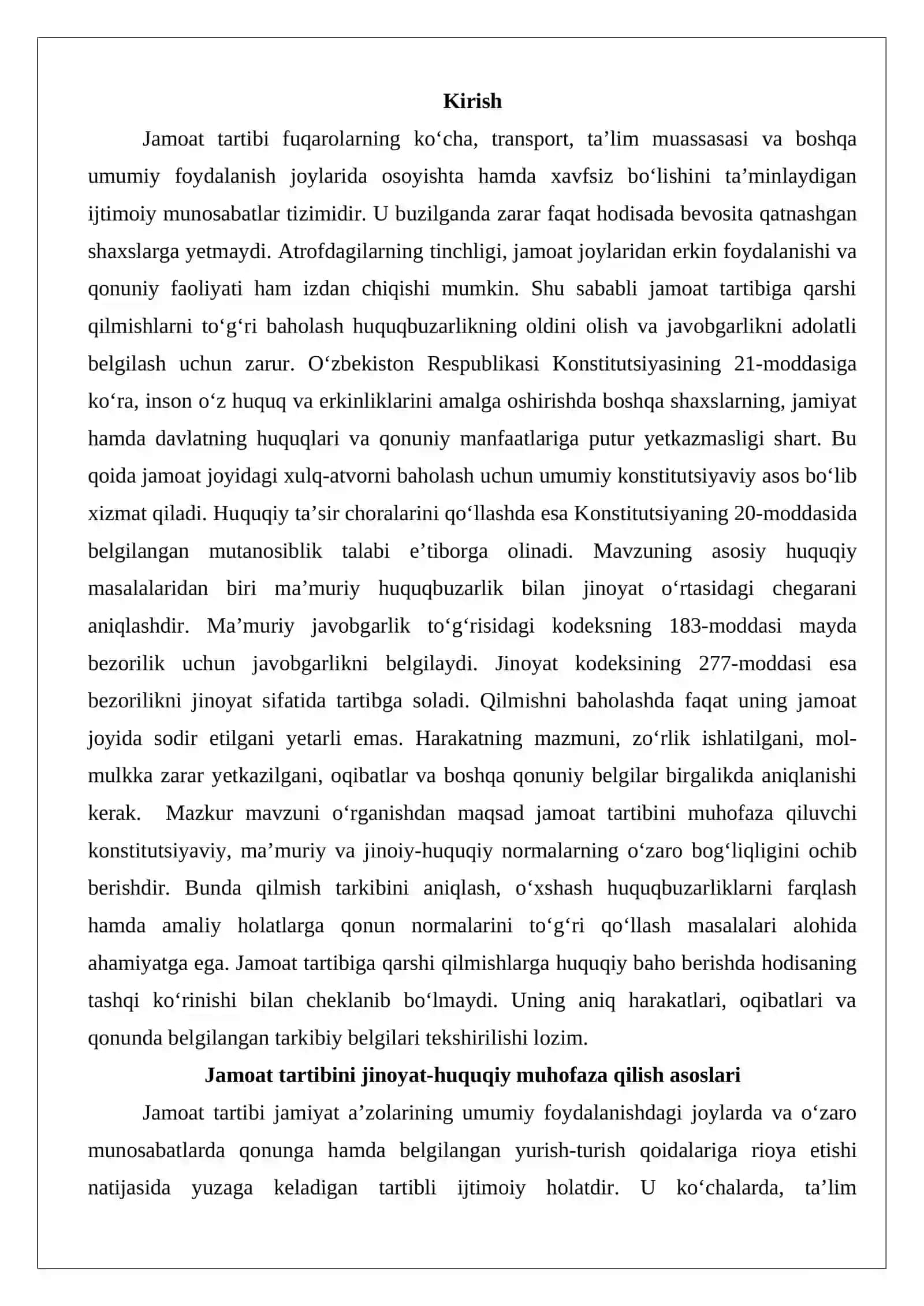Jamoat tartibiga qarshi jinoyatlar 2