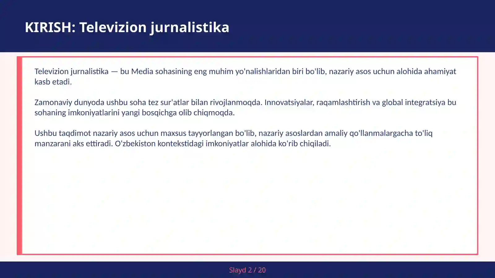 Televizion jurnalistika 2